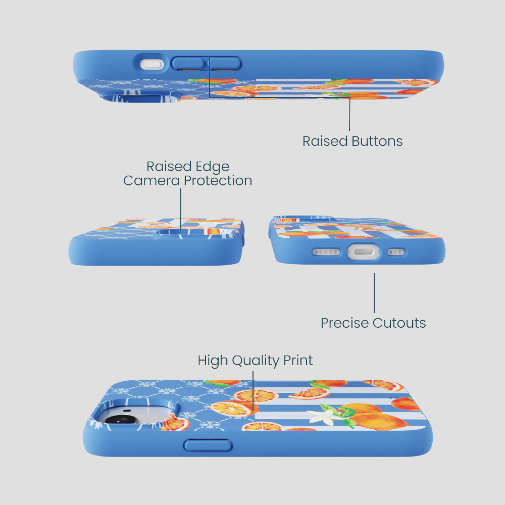 Electric Blue Tarocco Orange Tile iPhone 16e/17e Case