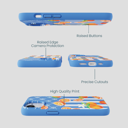 Electric Blue Tarocco Orange Tile iPhone 16e/17e Case
