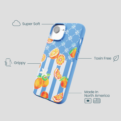 Electric Blue Tarocco Orange Tile iPhone 16e/17e Case