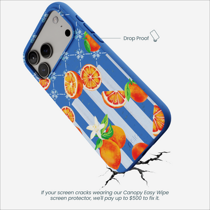 Electric Blue Tarocco Orange Tile iPhone 17 Pro Max Case