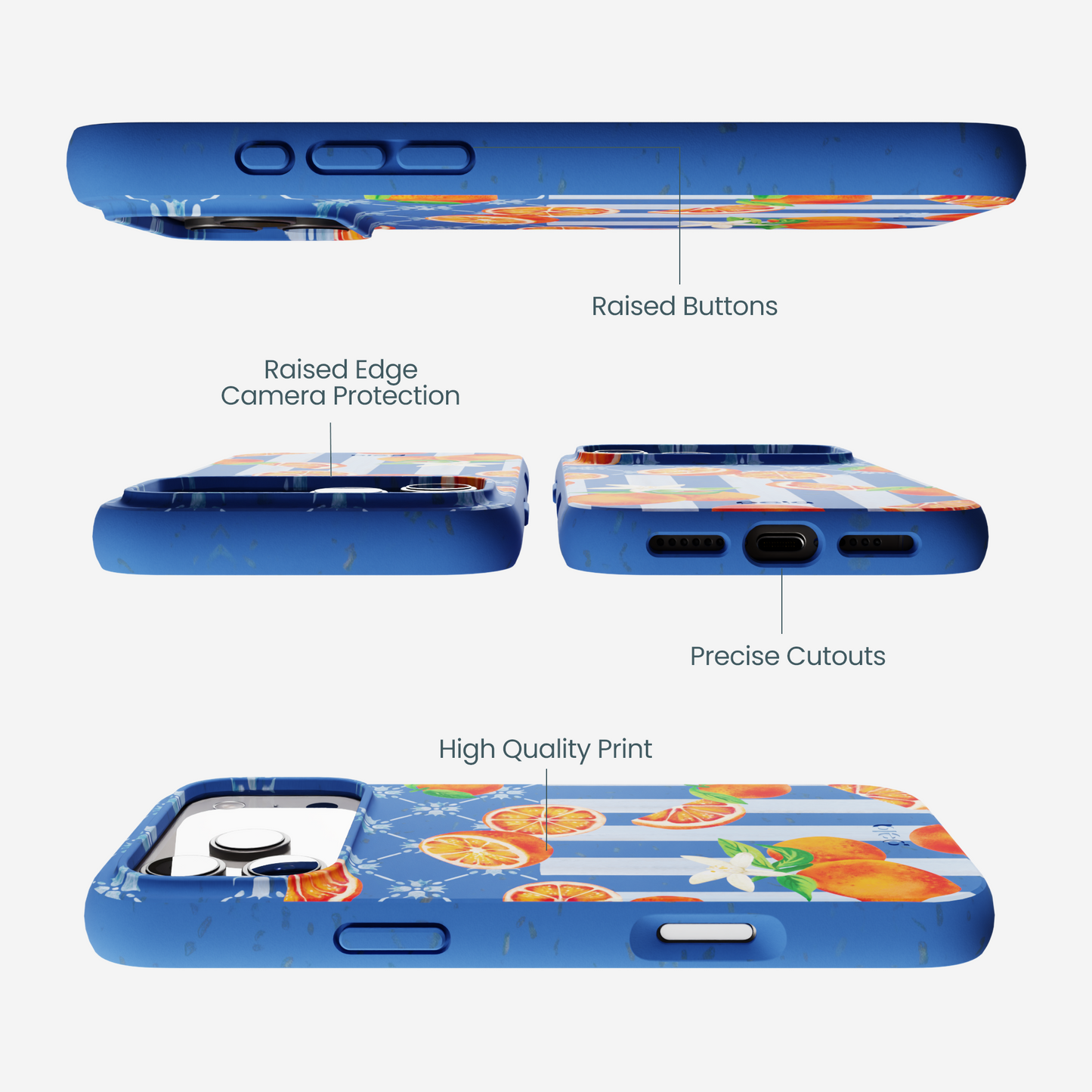 Electric Blue Tarocco Orange Tile iPhone 17 Pro Max Case