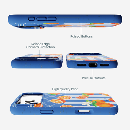 Electric Blue Tarocco Orange Tile iPhone 17 Pro Max Case