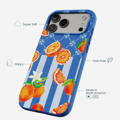 Electric Blue Tarocco Orange Tile iPhone 17 Pro Max Case
