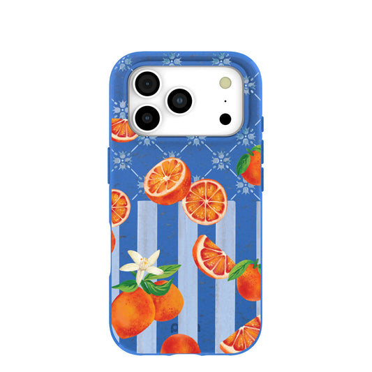 Electric Blue Tarocco Orange Tile iPhone 17 Pro Case