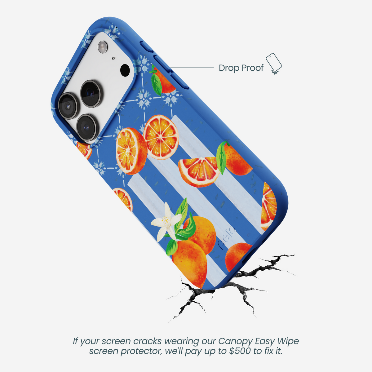 Electric Blue Tarocco Orange Tile iPhone 17 Pro Case