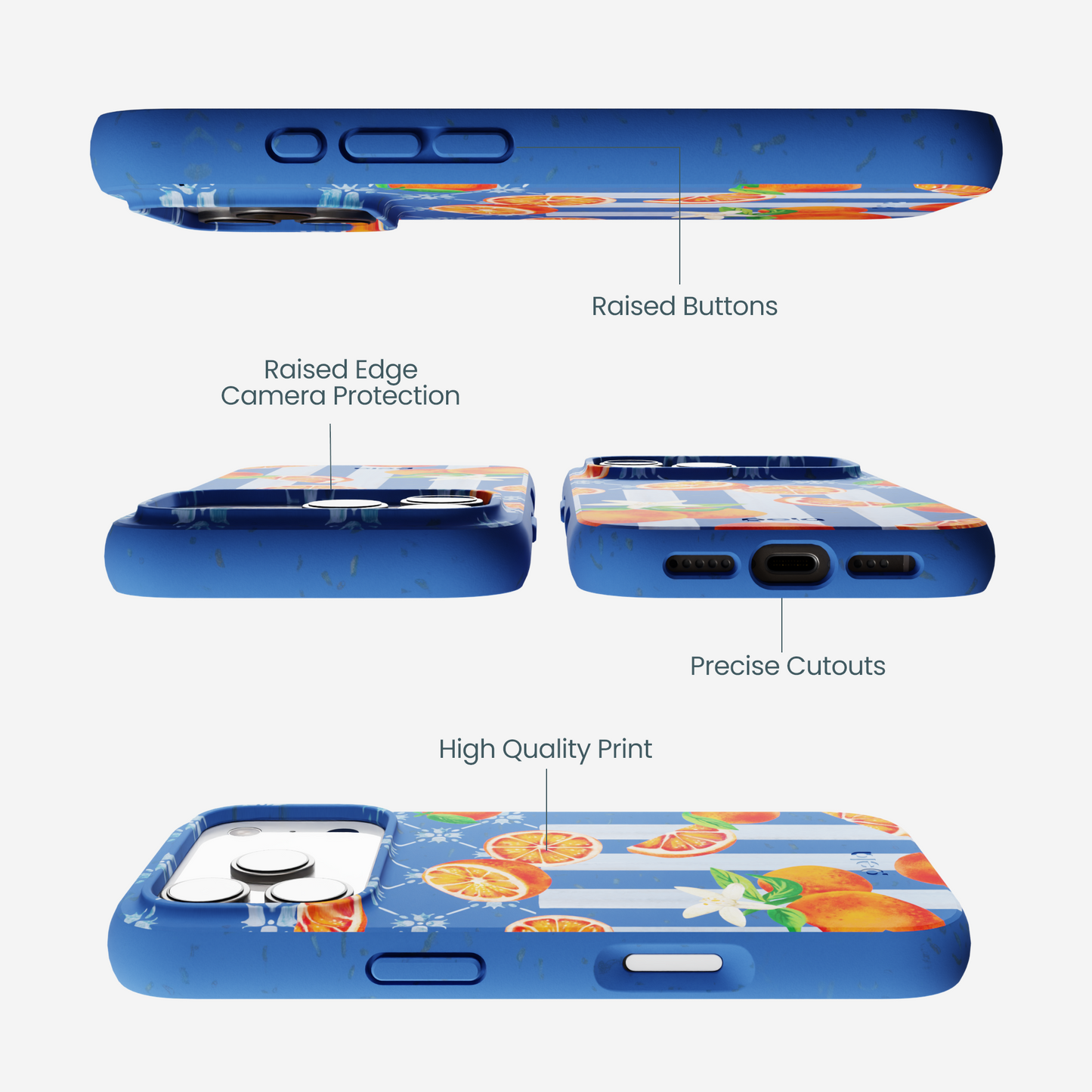 Electric Blue Tarocco Orange Tile iPhone 17 Pro Case