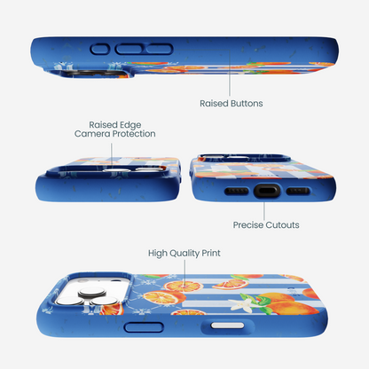 Electric Blue Tarocco Orange Tile iPhone 17 Pro Case