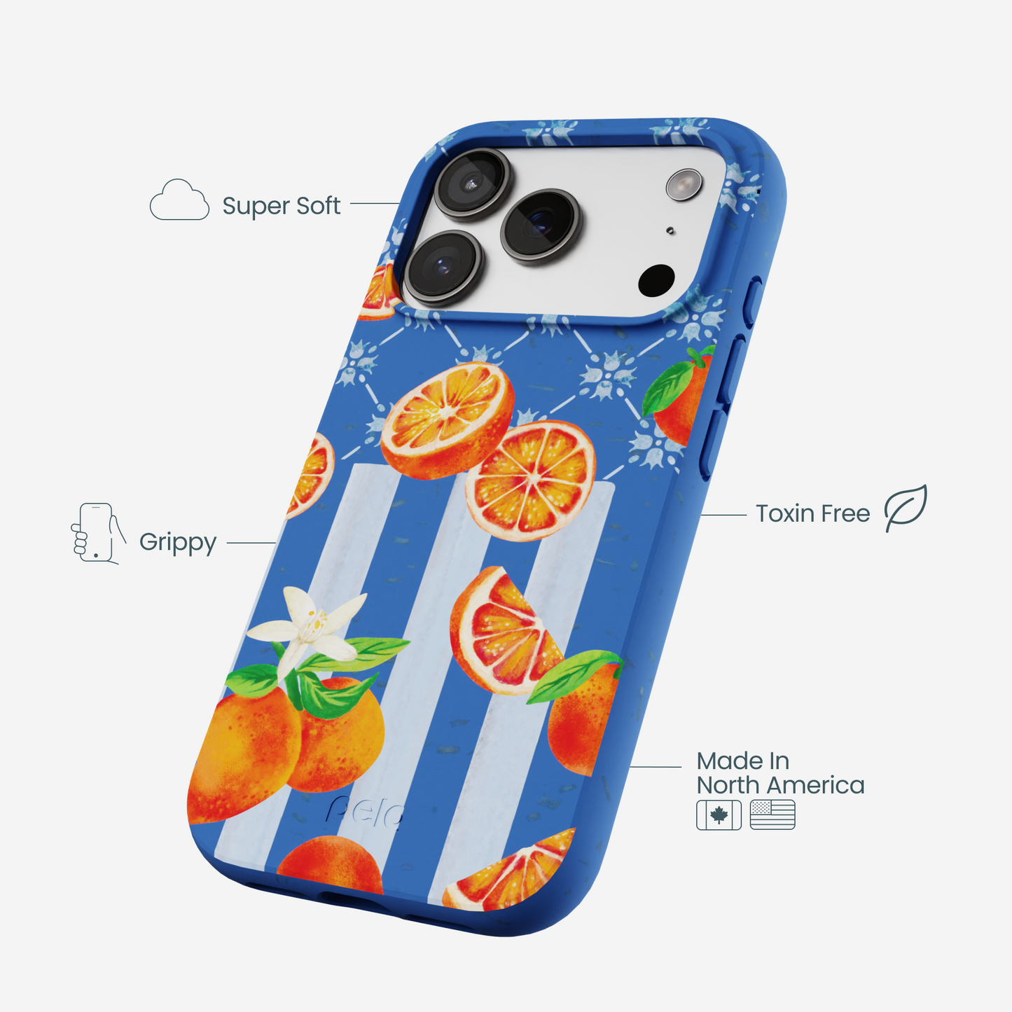 Electric Blue Tarocco Orange Tile iPhone 17 Pro Case