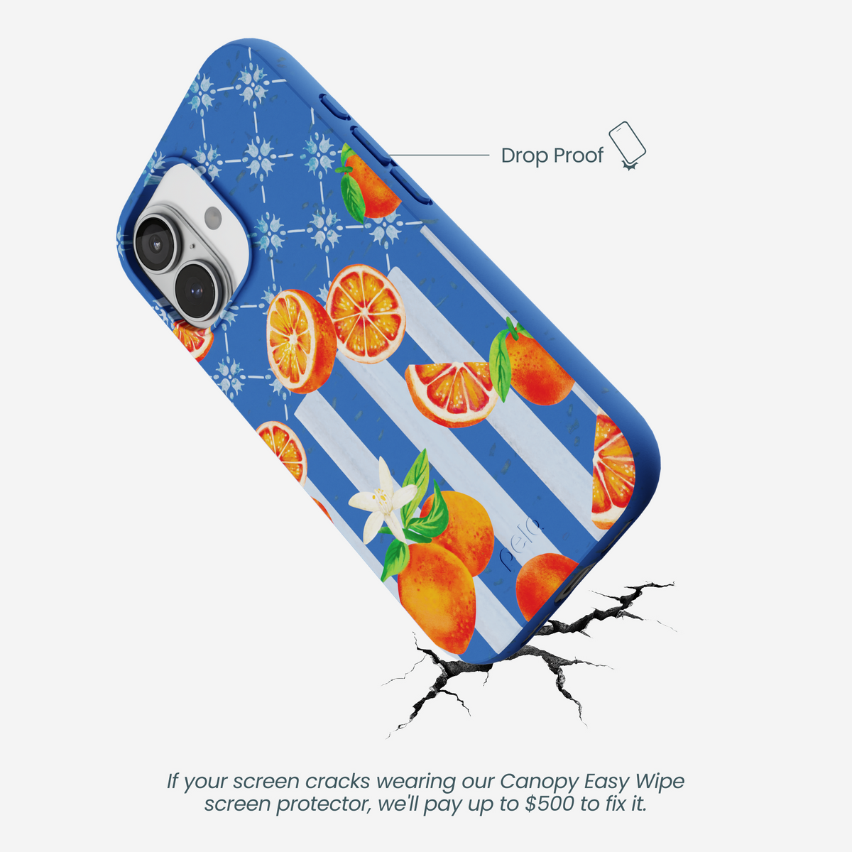 Electric Blue Tarocco Orange Tile iPhone 17 Case