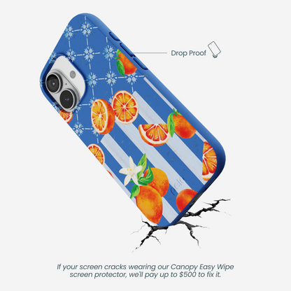 Electric Blue Tarocco Orange Tile iPhone 17 Case