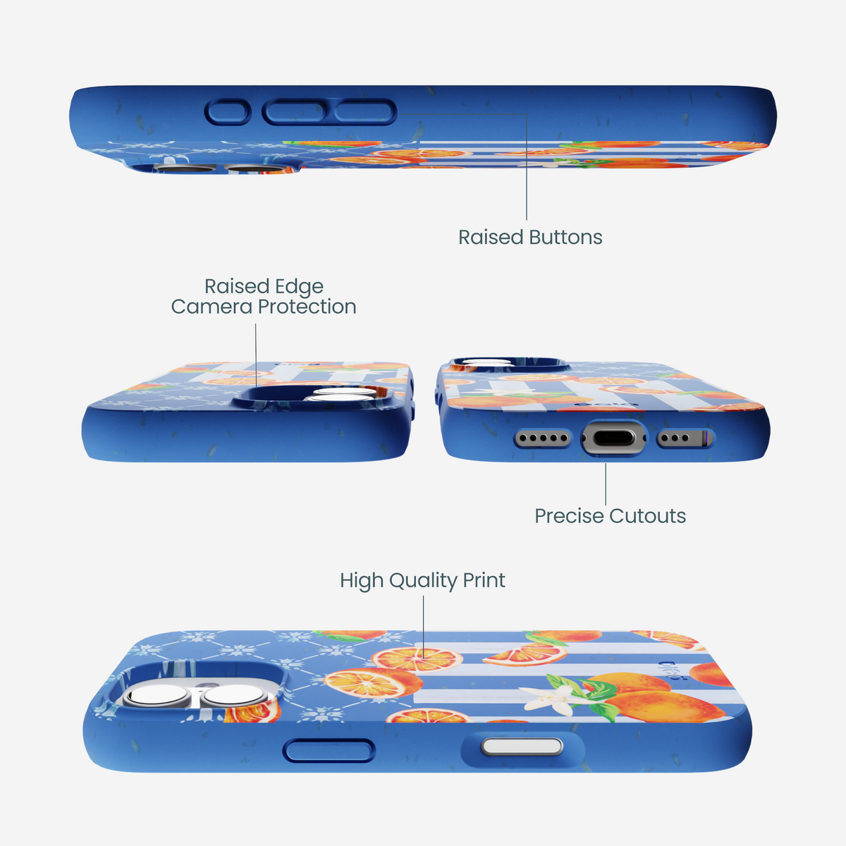 Electric Blue Tarocco Orange Tile iPhone 17 Case