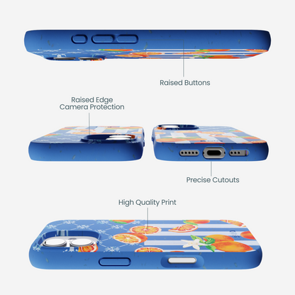 Electric Blue Tarocco Orange Tile iPhone 17 Case