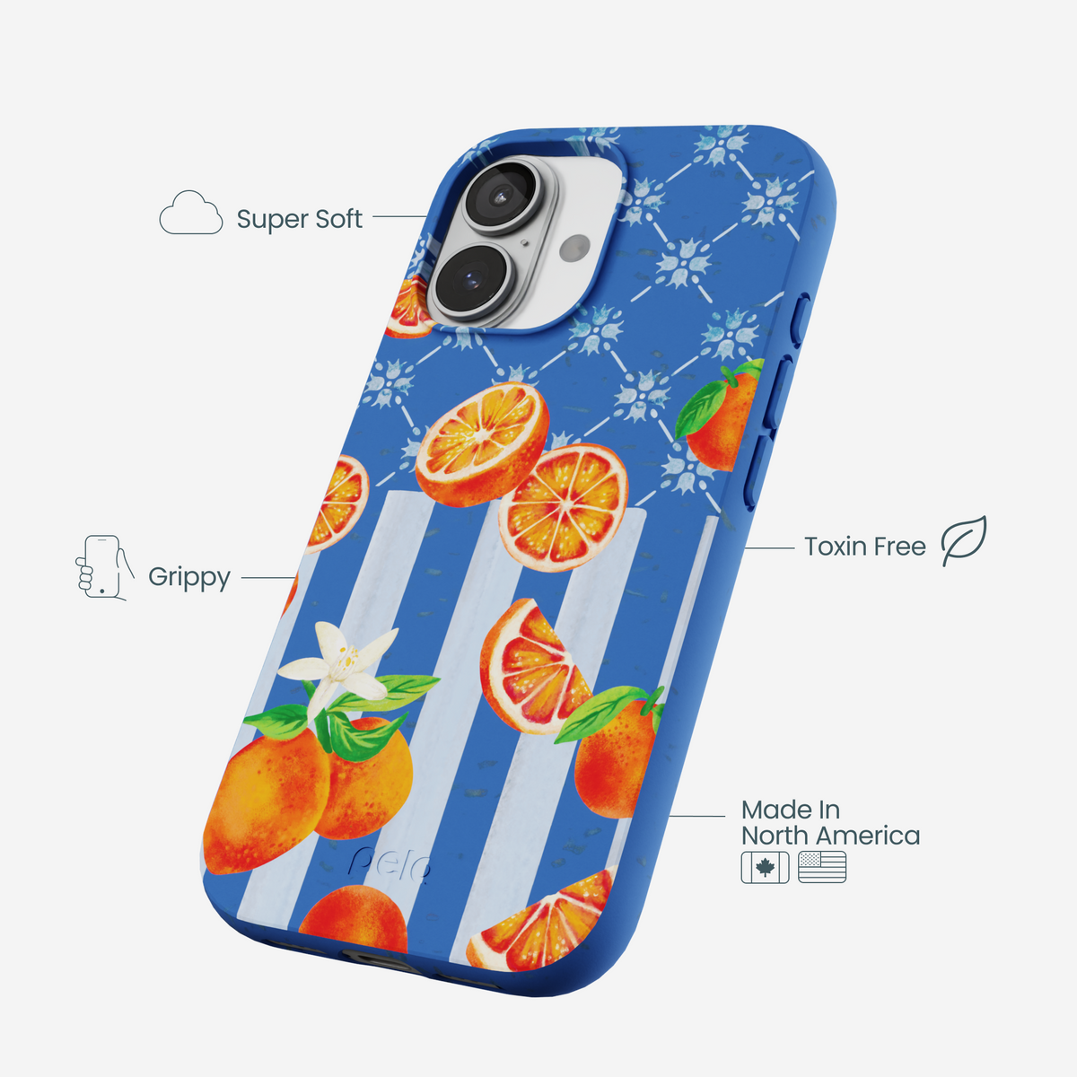 Electric Blue Tarocco Orange Tile iPhone 17 Case