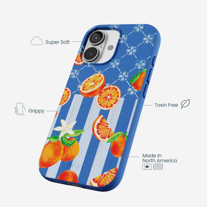 Electric Blue Tarocco Orange Tile iPhone 17 Case