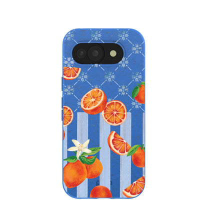 Electric Blue Tarocco Orange Tile Google Pixel 10a Case