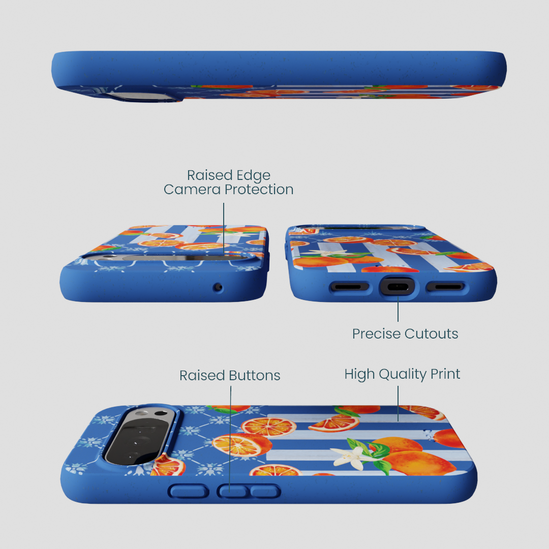 Electric Blue Tarocco Orange Tile Google Pixel 10 Pro XL Case