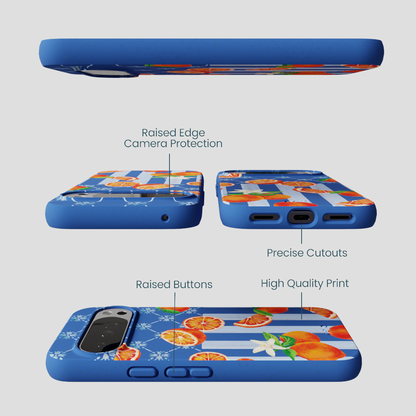 Electric Blue Tarocco Orange Tile Google Pixel 10 Pro XL Case