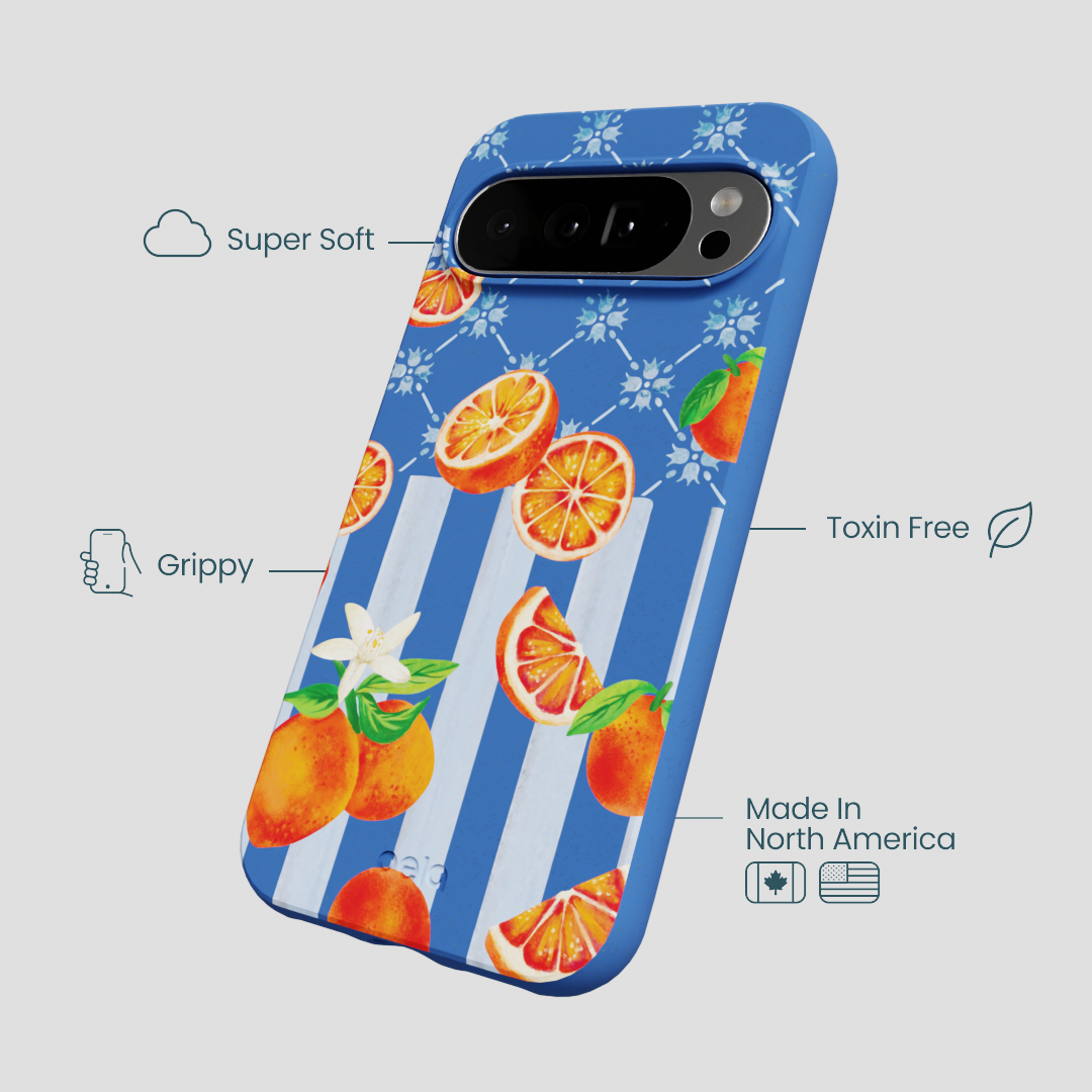 Electric Blue Tarocco Orange Tile Google Pixel 10 Pro XL Case