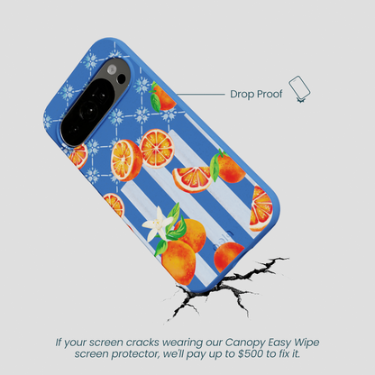 Electric Blue Tarocco Orange Tile Google Pixel 10/10 Pro Case