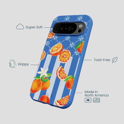 Electric Blue Tarocco Orange Tile Google Pixel 10/10 Pro Case