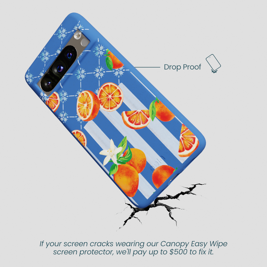 Electric Blue Tarocco Orange Tile Google Pixel 8 Pro Case