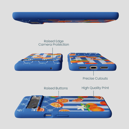 Electric Blue Tarocco Orange Tile Google Pixel 8 Pro Case