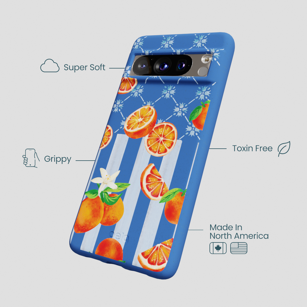 Electric Blue Tarocco Orange Tile Google Pixel 8 Pro Case