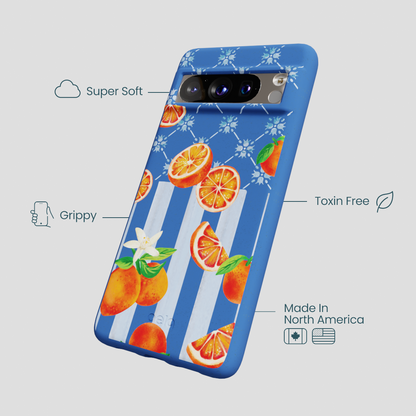 Electric Blue Tarocco Orange Tile Google Pixel 8 Pro Case