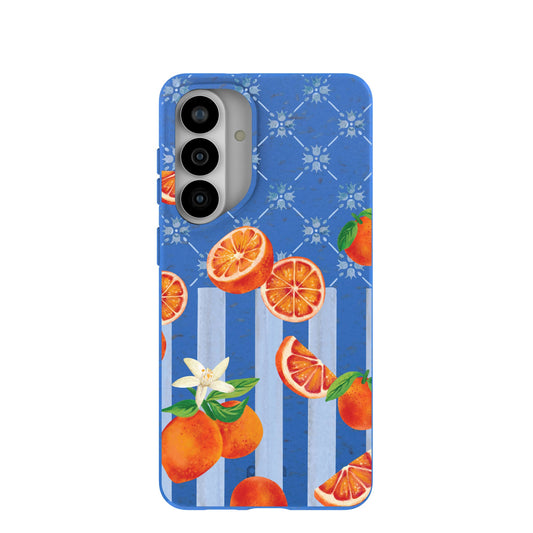 Electric Blue Tarocco Orange Tile Samsung Galaxy S26+(Plus) Case