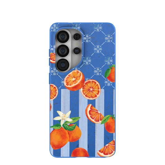 Electric Blue Tarocco Orange Tile Samsung Galaxy S26 Ultra Case