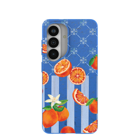 Electric Blue Tarocco Orange Tile Samsung Galaxy S26 Case