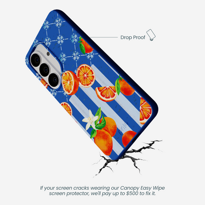 Electric Blue Tarocco Orange Tile Samsung Galaxy S26 Case