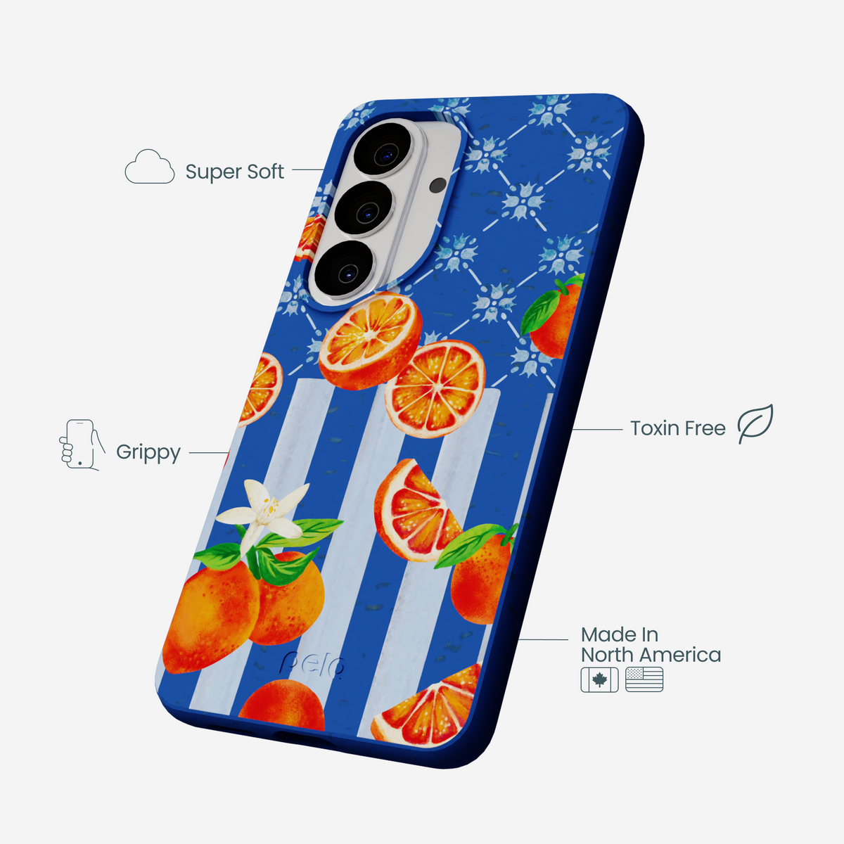 Electric Blue Tarocco Orange Tile Samsung Galaxy S26 Case