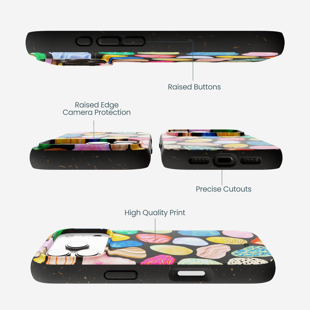 Black Terra Gems iPhone 17 Pro Case