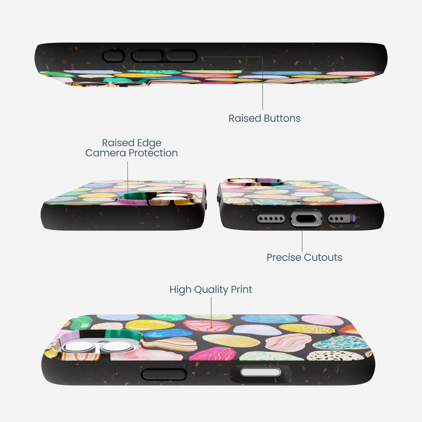 Black Terra Gems iPhone 17 Case