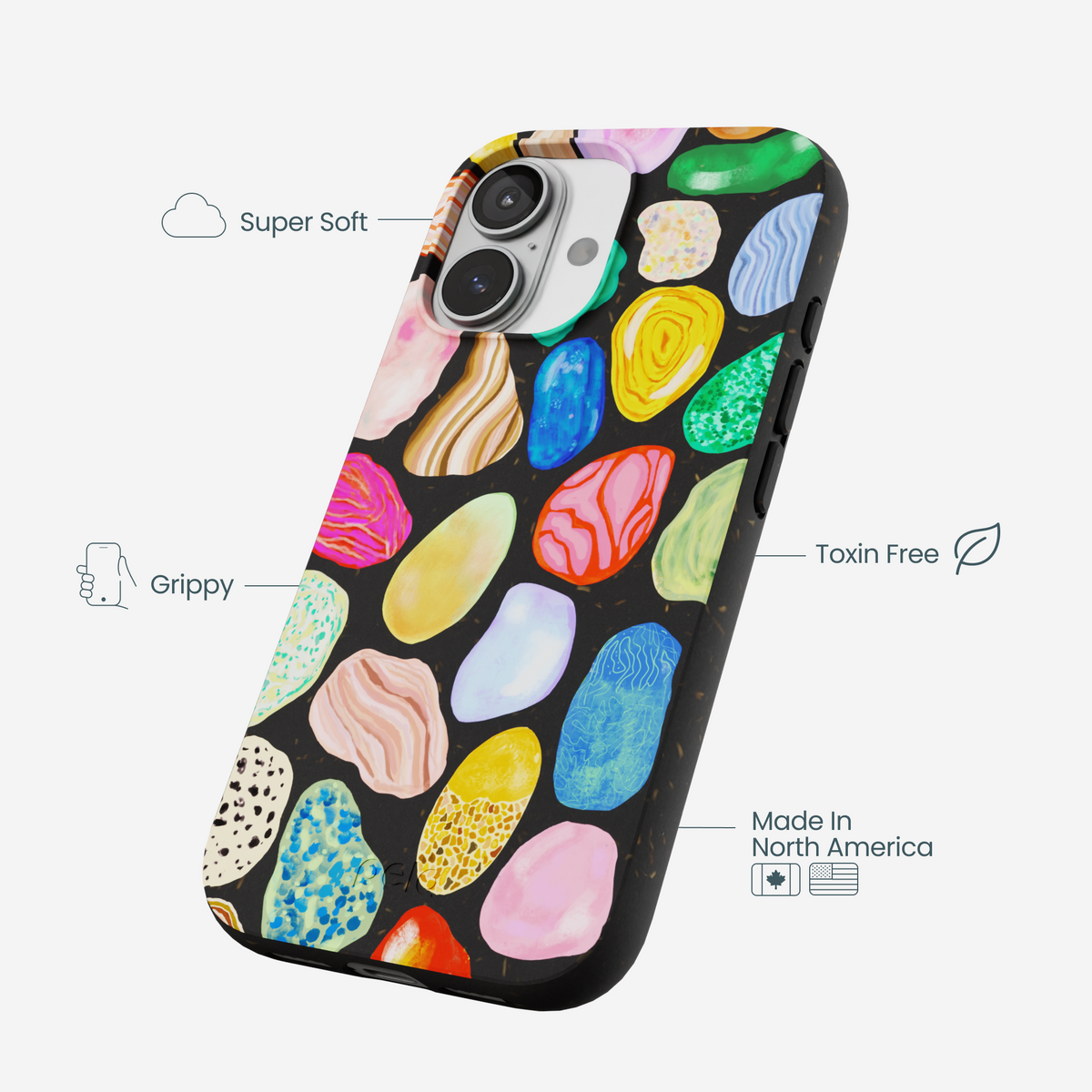 Black Terra Gems iPhone 17 Case