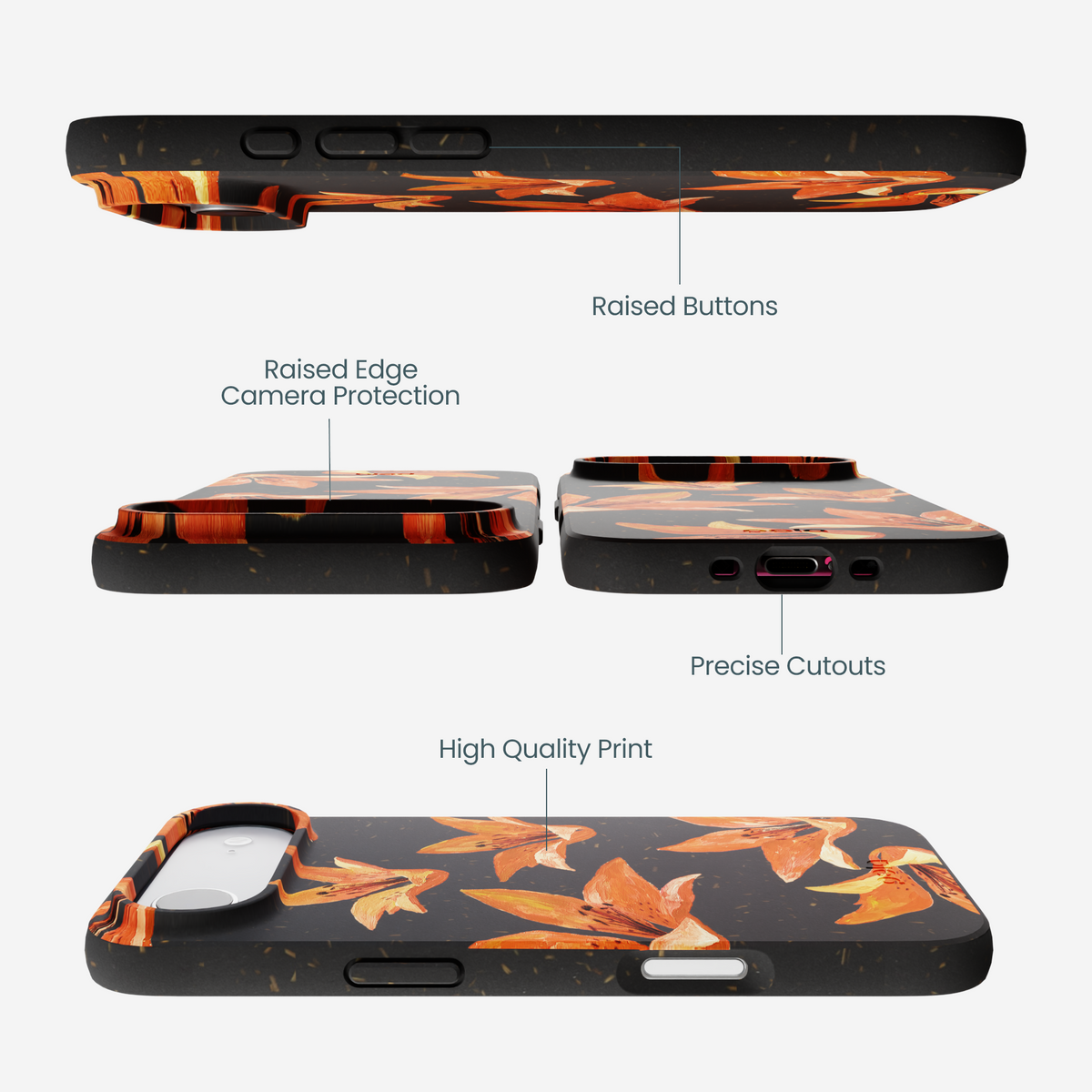 Black Tiger Lily iPhone Air Case
