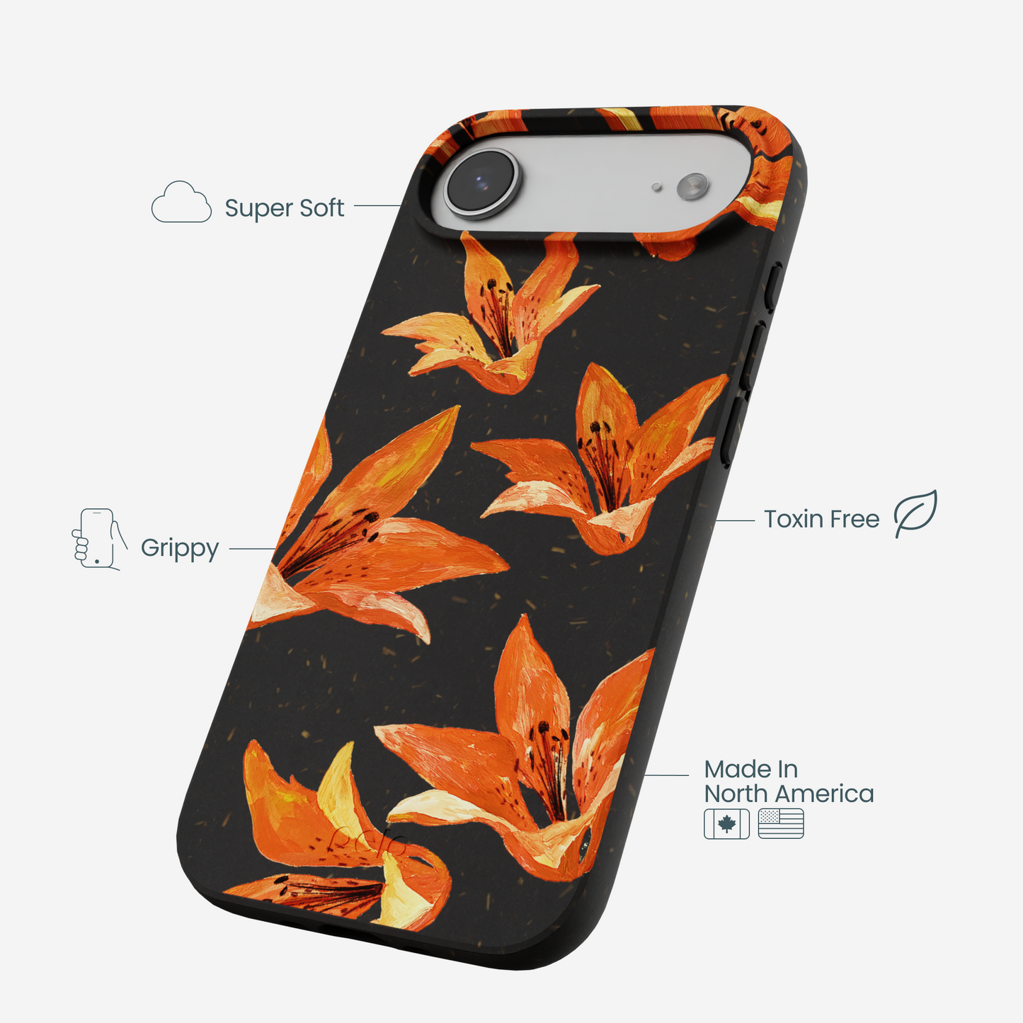 Black Tiger Lily iPhone Air Case