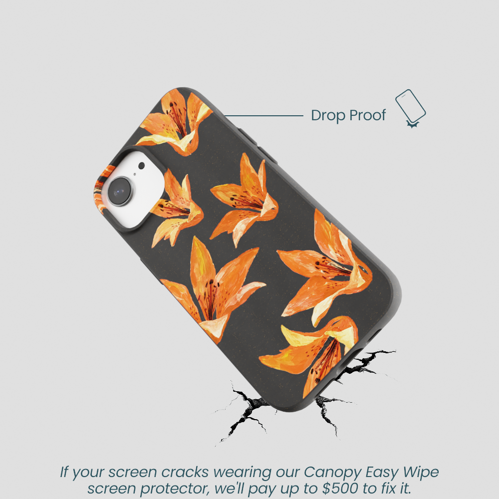 Black Tiger Lily iPhone 16e/17e Case