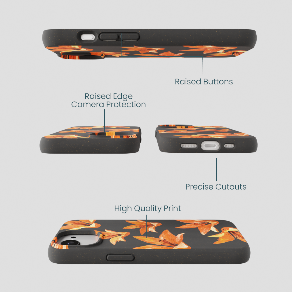 Black Tiger Lily iPhone 16e/17e Case