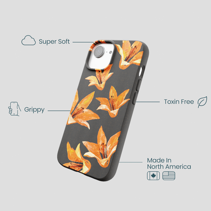 Black Tiger Lily iPhone 16e/17e Case