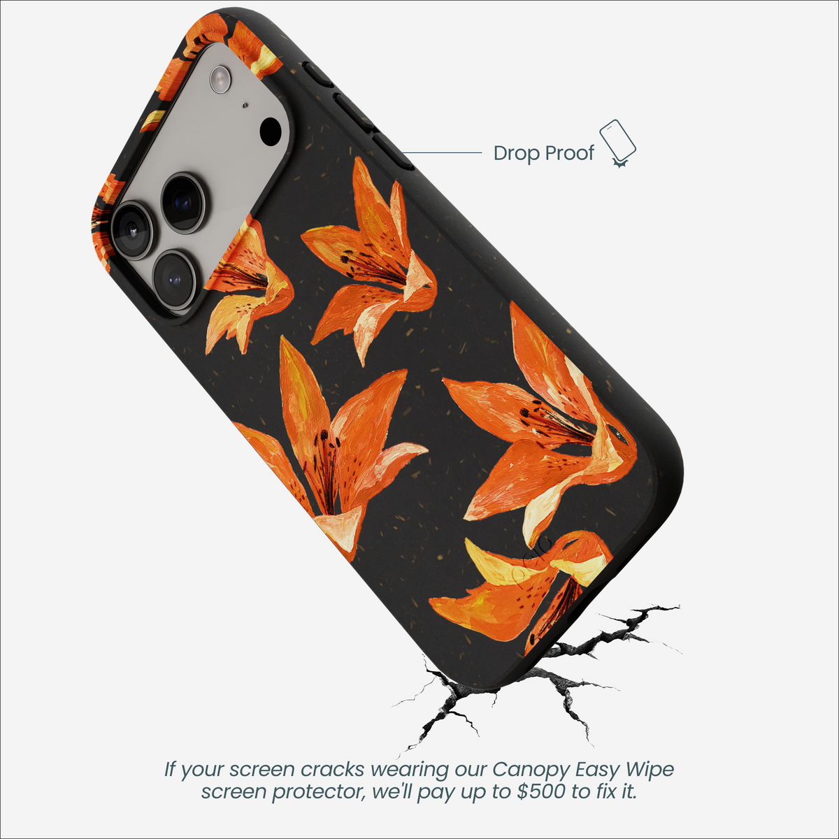 Black Tiger Lily iPhone 17 Pro Max Case