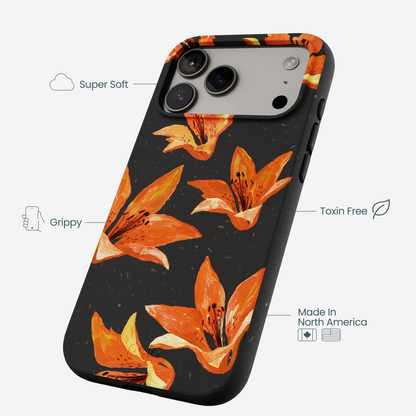 Black Tiger Lily iPhone 17 Pro Max Case