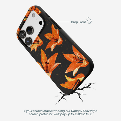 Black Tiger Lily iPhone 17 Pro Case