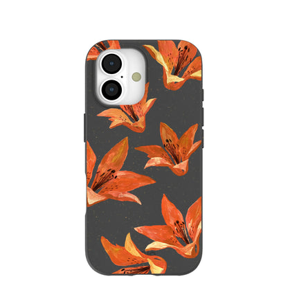 Black Tiger Lily iPhone 17 Case