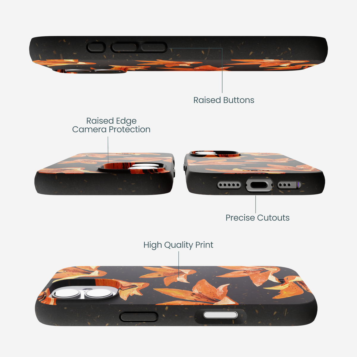 Black Tiger Lily iPhone 17 Case