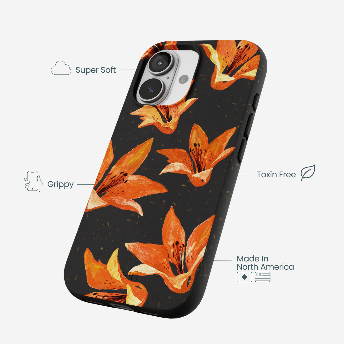 Black Tiger Lily iPhone 17 Case
