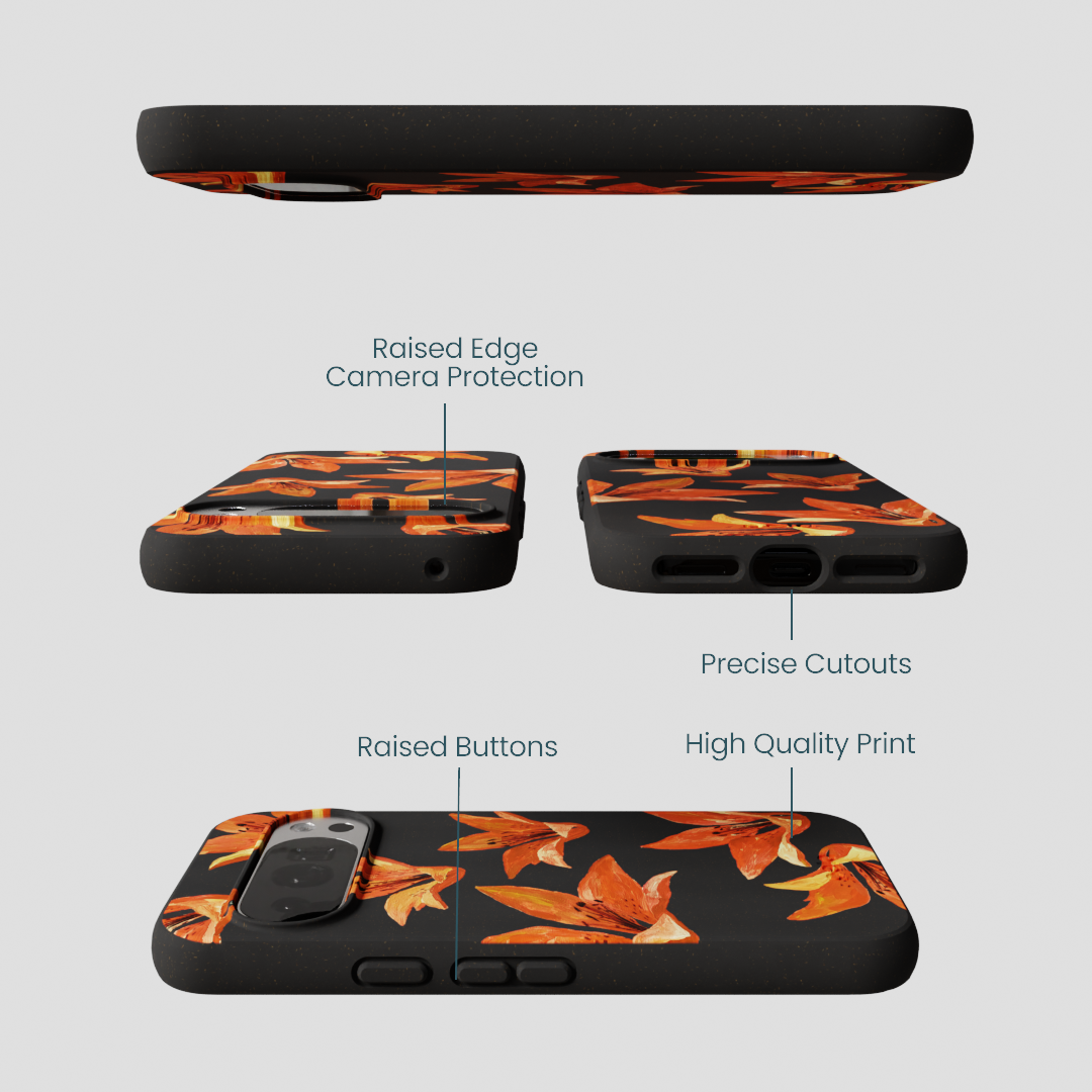Black Tiger Lily Google Pixel 10/10 Pro Case