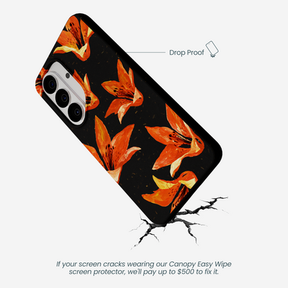 Black Tiger Lily Samsung Galaxy S26 Case