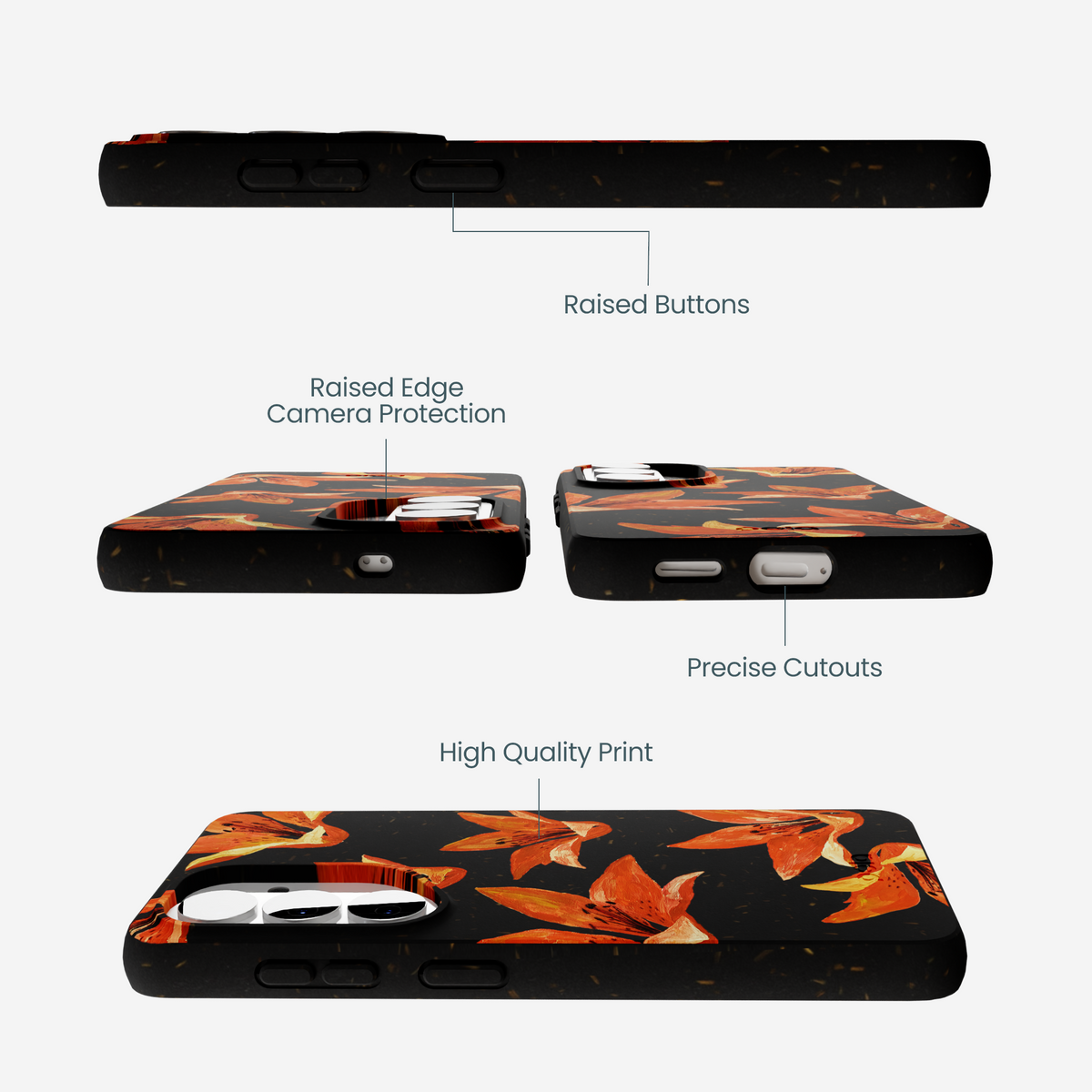 Black Tiger Lily Samsung Galaxy S26 Case